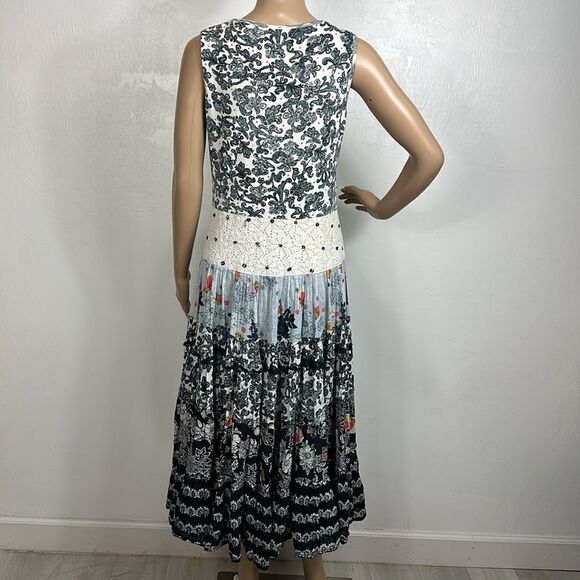 I Am Alberto Makali Vintage Sleeveless Beaded Floral Paisley Maxi Dress Size 8 - Picture 4 of 8